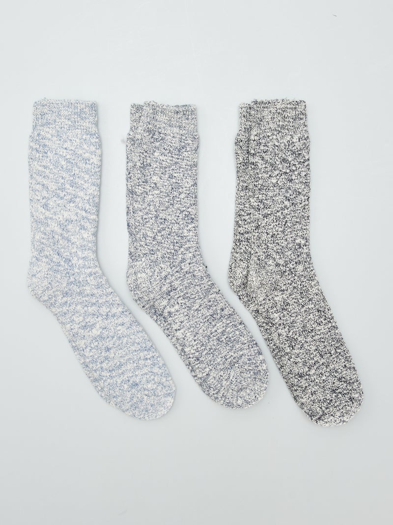 Calcetines largos - pack de 3 AZUL - Kiabi