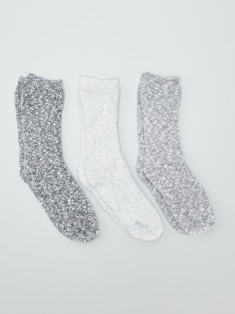 Calcetines largos - pack de 3 NEGRO - Kiabi