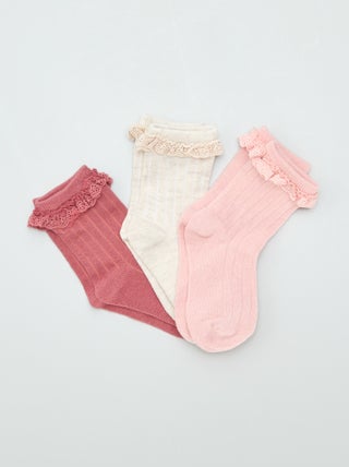 Calcetines largos con volantes  - Pack de 3