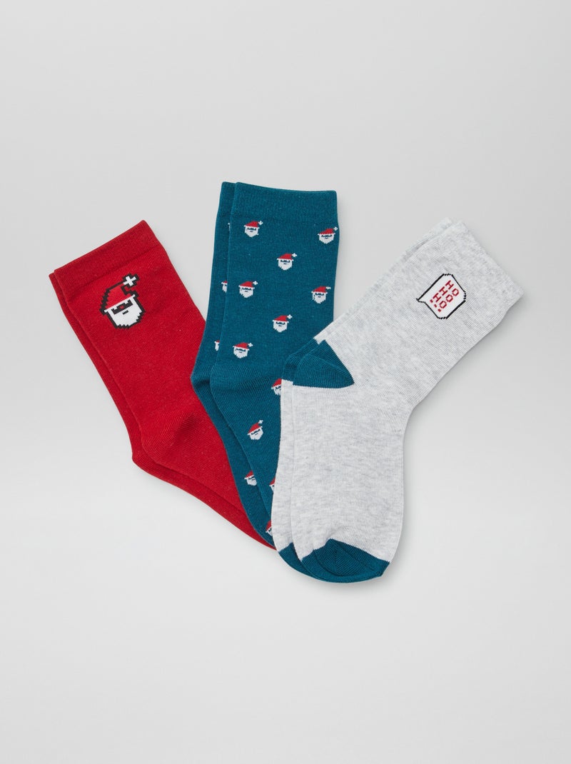 Calcetines largos de Navidad - pack de 3 ROJO - Kiabi