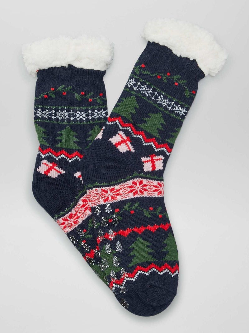 Calcetines largos de pelo AZUL - Kiabi
