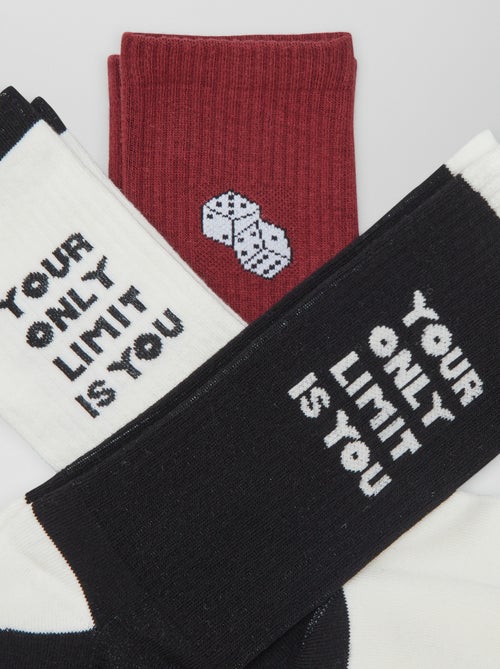 Calcetines largos de punto - Pack de 3 - Kiabi