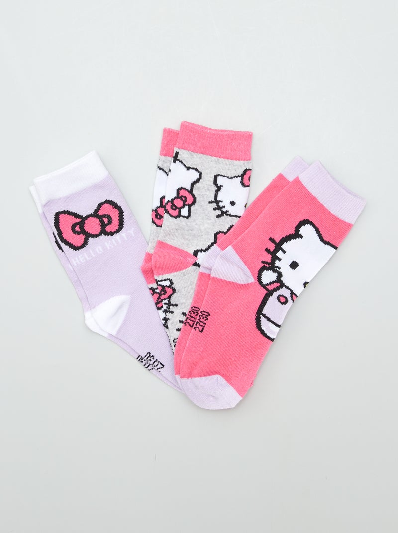 Calcetines largos 'Hello Kitty' - pack de 3 PURPURA - Kiabi