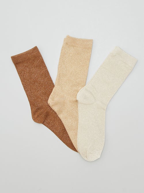 Calcetines largos irisados  - Pack de 3 - Kiabi
