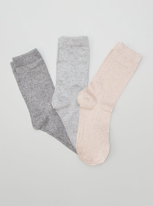 Calcetines largos irisados  - Pack de 3 - Kiabi