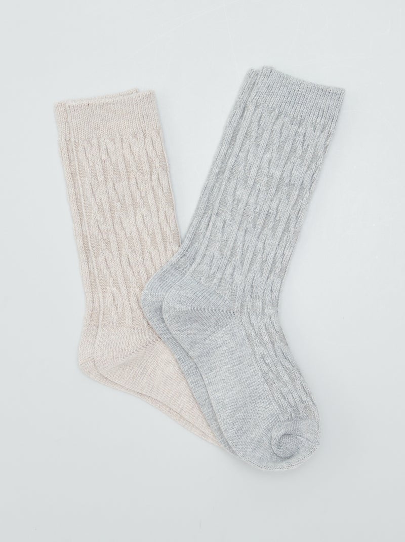 Calcetines lisos BEIGE - Kiabi