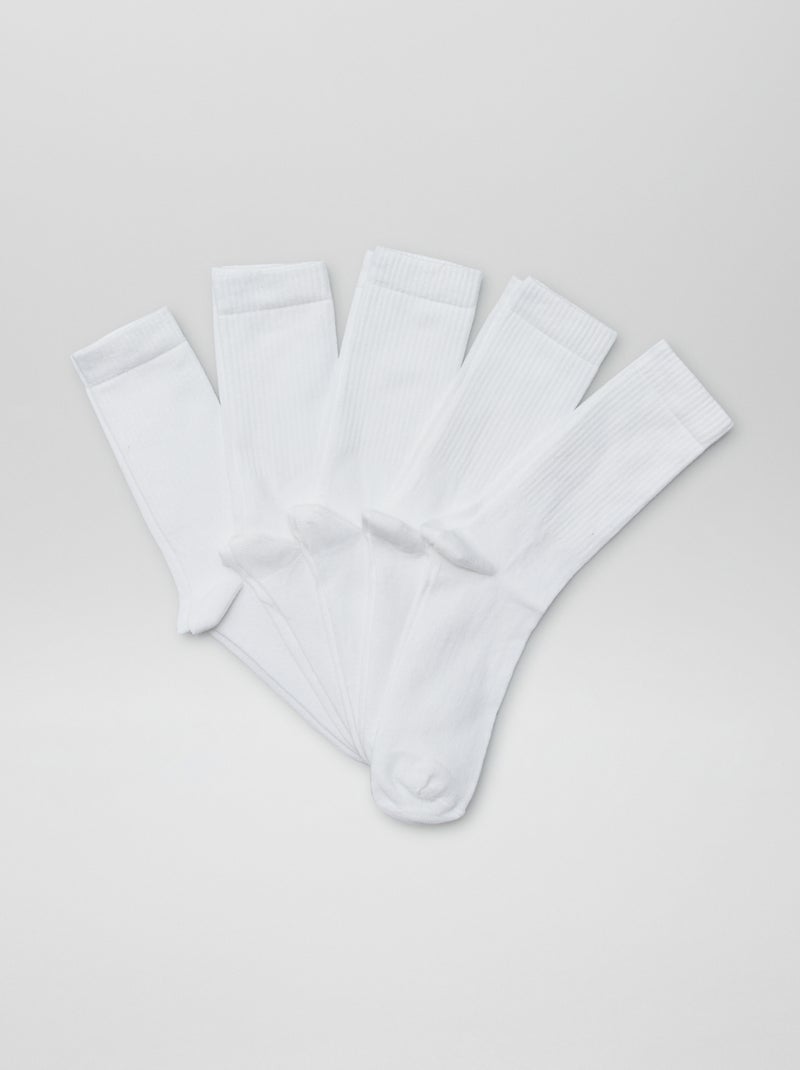 Calcetines lisos blanco - Kiabi