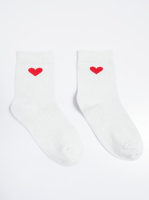 Calcetines lisos con estampado de corazones - AFIBEL - Kiabi