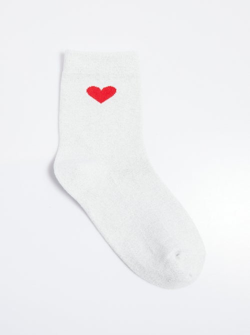 Calcetines lisos con estampado de corazones - AFIBEL - Kiabi