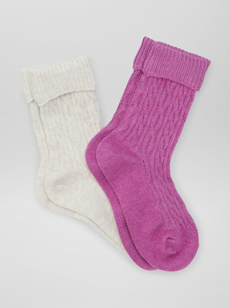 Calcetines lisos ROSA - Kiabi