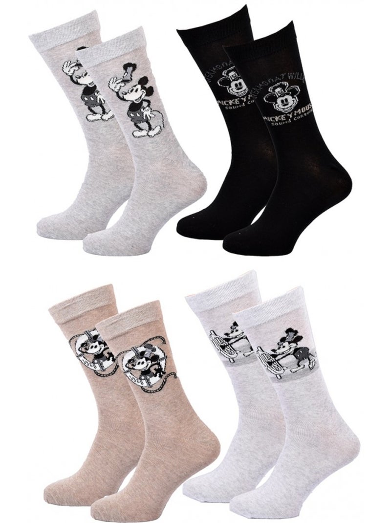 Calcetines Mickey - Pack de 4 Multicolor - Kiabi