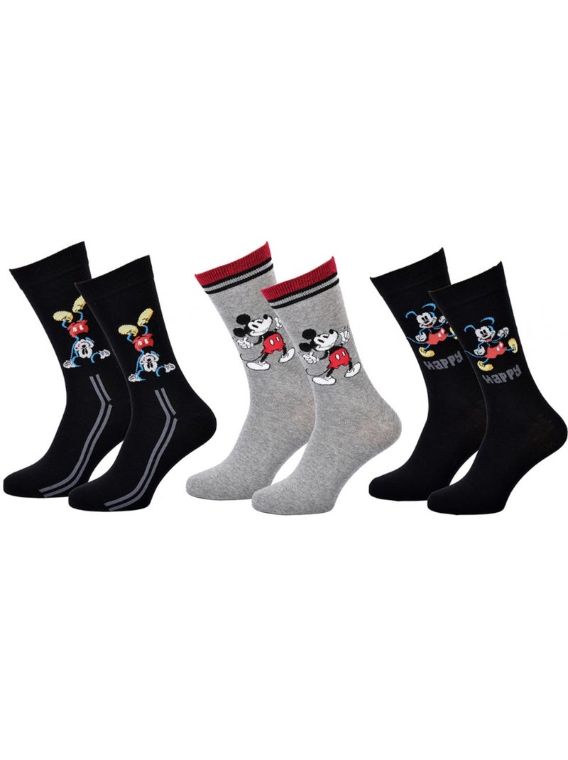 Calcetines Mickey hombre - Pack de 3 Multicolor - Kiabi