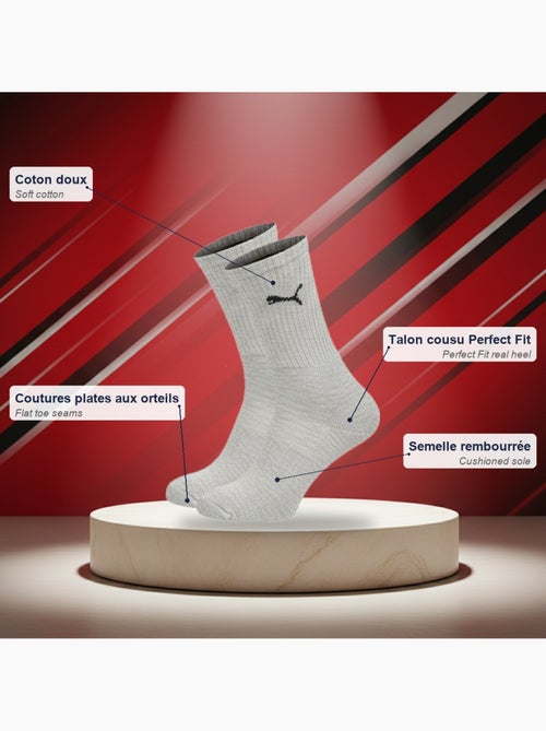 Calcetines mixto puma pack 6 pares - algodón suave, talón cosido - Kiabi Calcetines mixto puma pack 6 pares - algodón suave, talón cosido - Kiabi