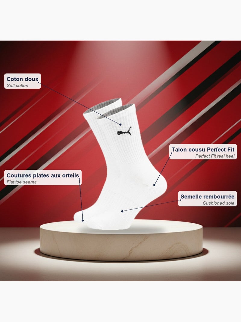 Calcetines mixto puma pack 6 pares - algodón suave, talón cosido Blanco - Kiabi