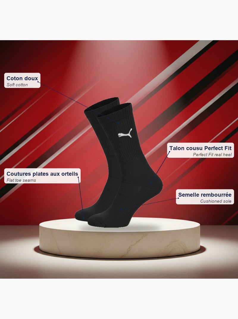 Calcetines mixto puma pack 6 pares - algodón suave, talón cosido Negro - Kiabi