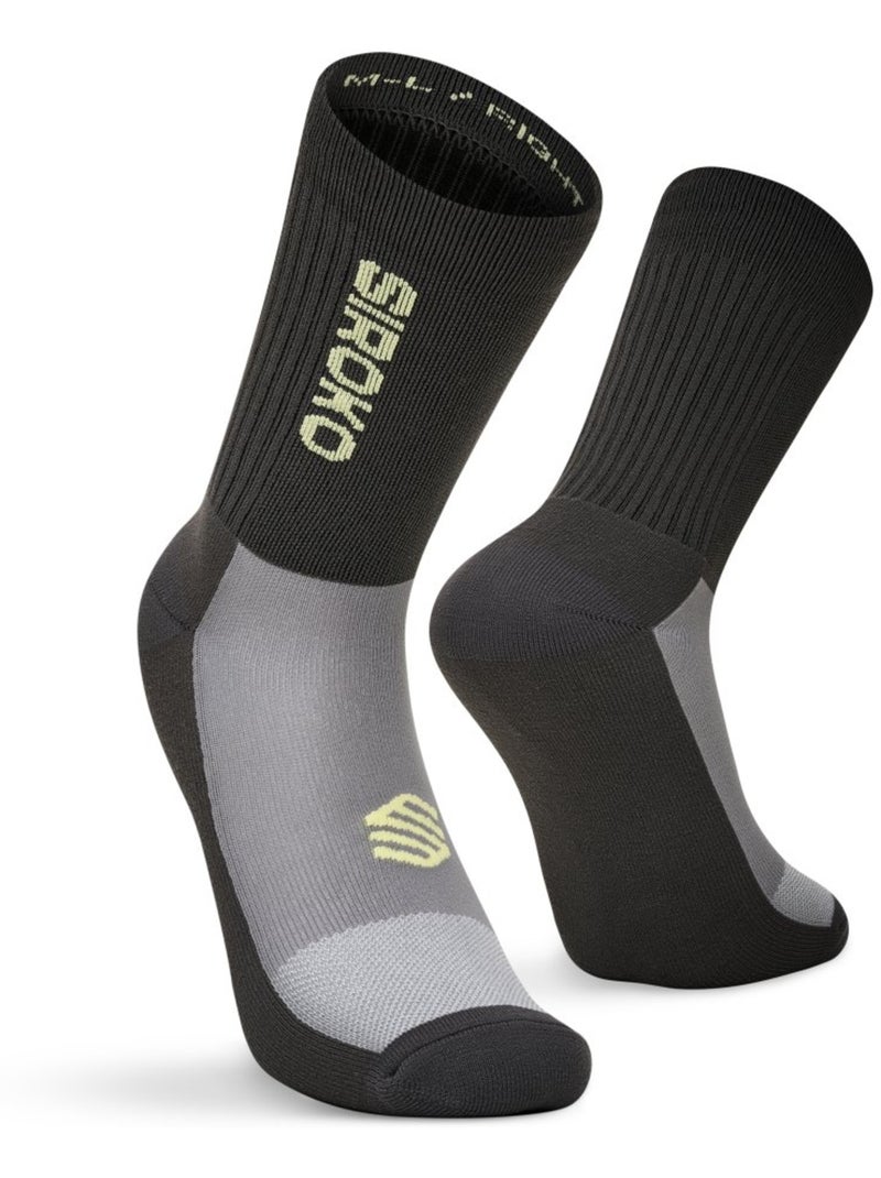 Calcetines mtb caña alta ciclismo hombre y mujer mtb shred gray Blanco Gris - Kiabi