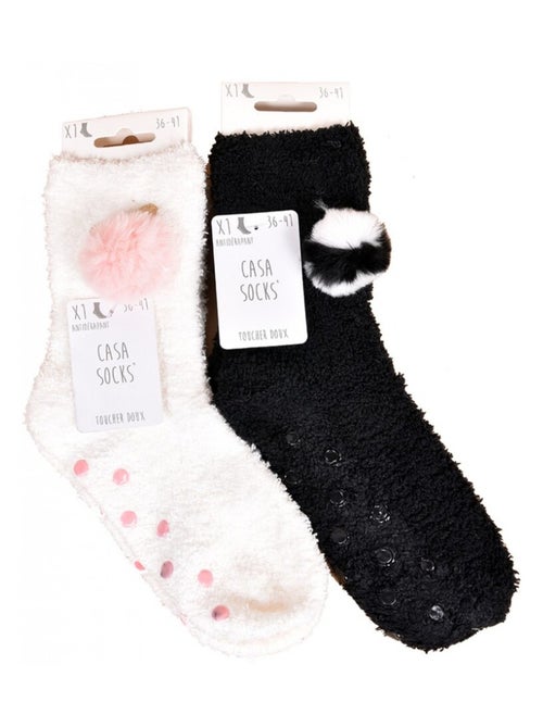 Calcetines Mujer Casa Socks Tacto Suave - Pack de 2 - Kiabi Calcetines Mujer Casa Socks Tacto Suave - Pack de 2 - Kiabi