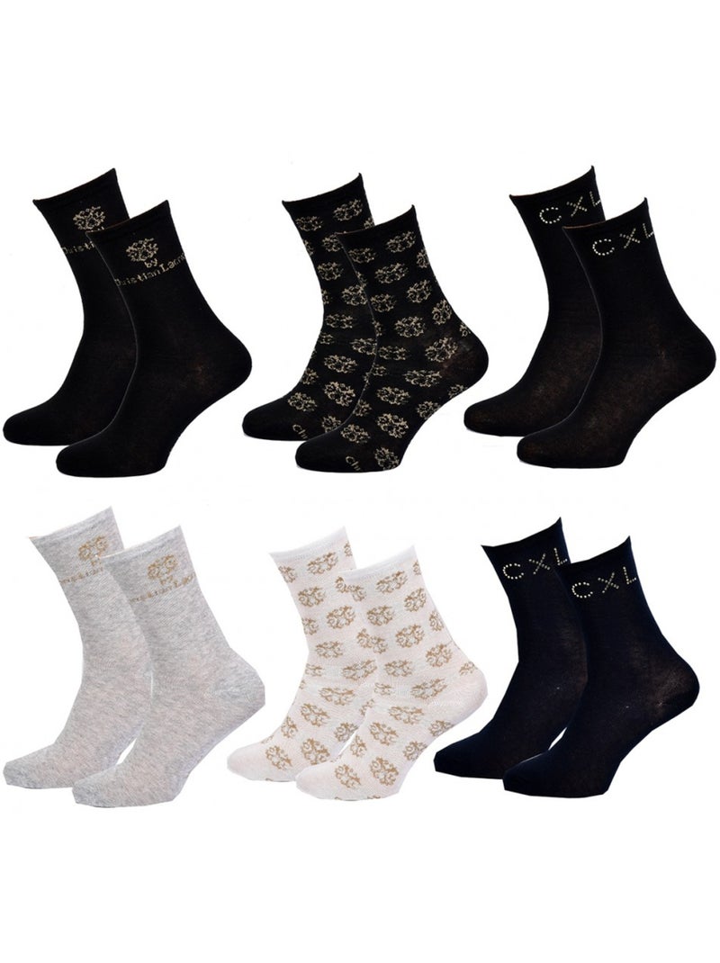 Calcetines mujer CXL BY LACROIX Calidad y Confort - Pack de 12 Dorado/Oro - Kiabi