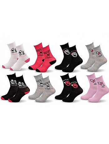 Calcetines Mujer Disney Winnie Pack de 8 Pares