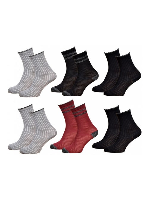 Calcetines mujer fantasia comodidad algodon - Pack de 6 - Kiabi Calcetines mujer fantasia comodidad algodon - Pack de 6 - Kiabi