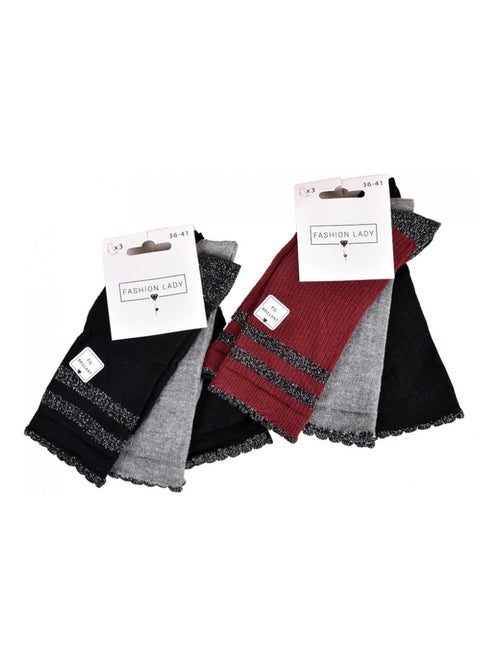 Calcetines mujer fantasia comodidad algodon - Pack de 6 - Kiabi Calcetines mujer fantasia comodidad algodon - Pack de 6 - Kiabi