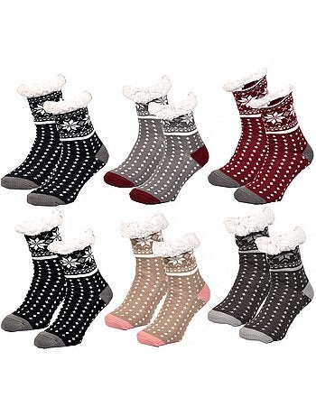 Calcetines mujer interior térmicas antideslizantes pack de 3