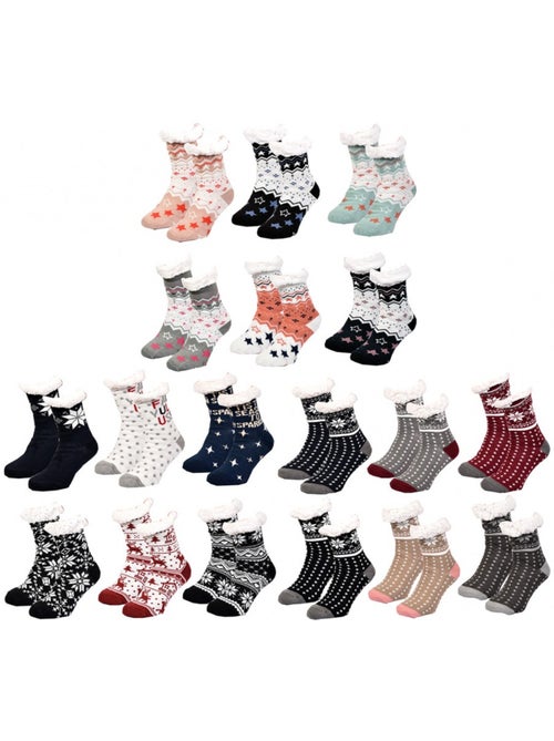 Calcetines mujer interior térmicas antideslizantes pack de 3 - Kiabi