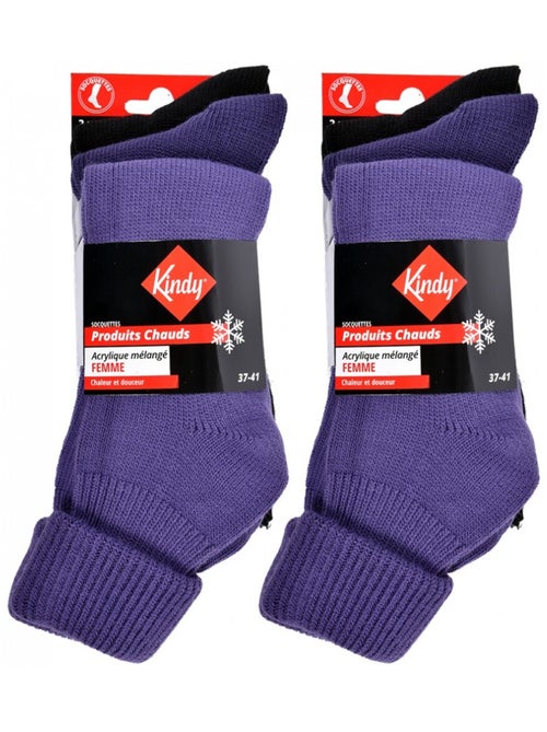 Calcetines mujer KINDY Calor y Suavidad - Pack de 6 - Kiabi Calcetines mujer KINDY Calor y Suavidad - Pack de 6 - Kiabi