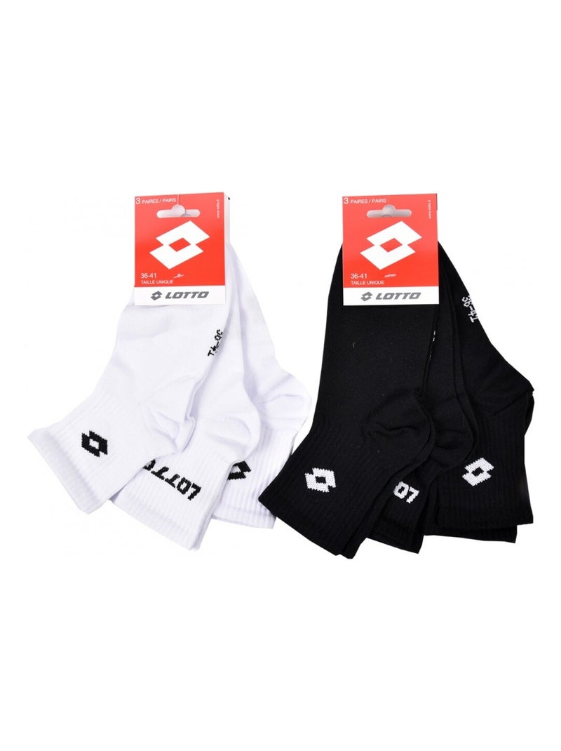 Calcetines Mujer LOTTO - Pack de 6 Negro Blanco - Kiabi