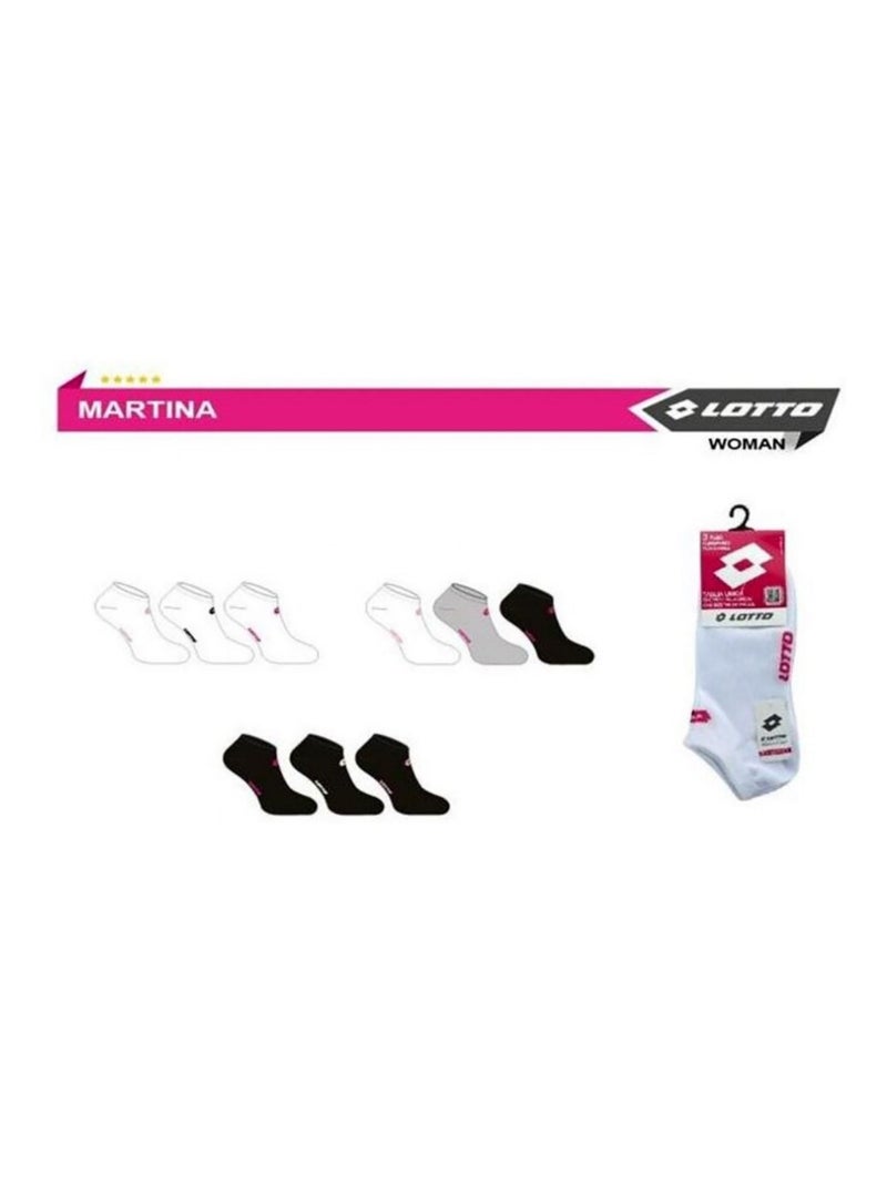 Calcetines Mujer LOTTO - Pack de 9 Negro Blanco Gris - Kiabi