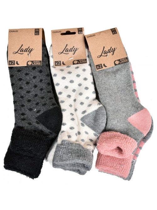 Calcetines mujer media estación calidez y confort - Pack de 6 - Kiabi Calcetines mujer media estación calidez y confort - Pack de 6 - Kiabi