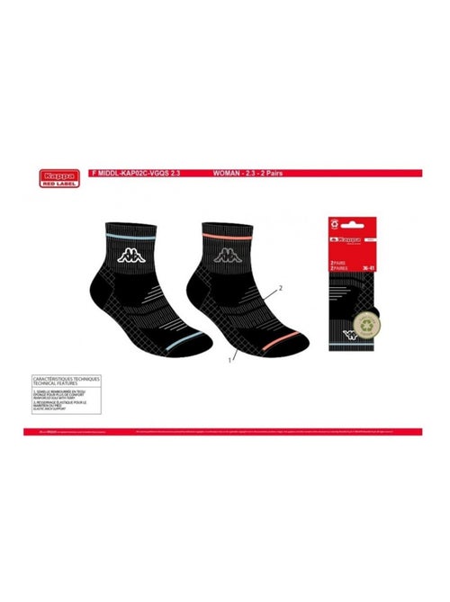 Calcetines Mujer QUARTER KAPPA - Pack de 4 - Kiabi