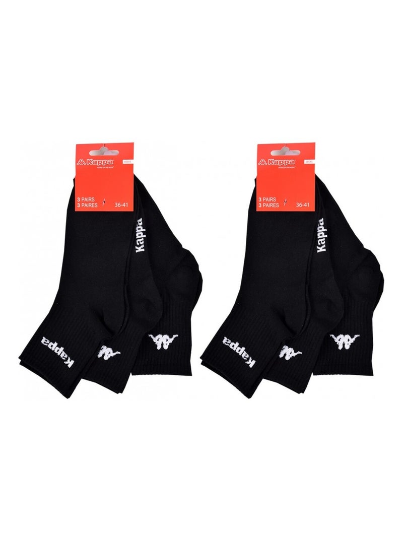 Calcetines Mujer QUARTER KAPPA - Pack de 6 Negro - Kiabi