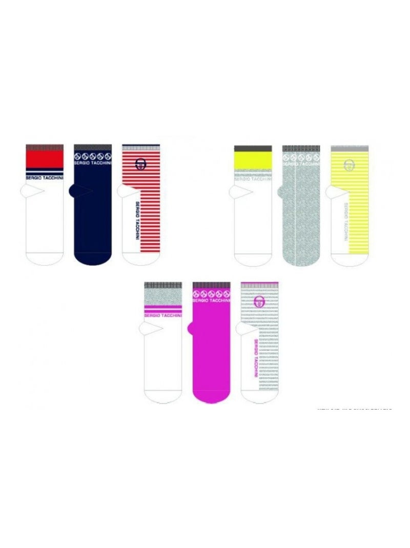 Calcetines Mujer QUARTER SERGIO TACCHINI Lote de 9 - Pack de 9 Multicolor - Kiabi