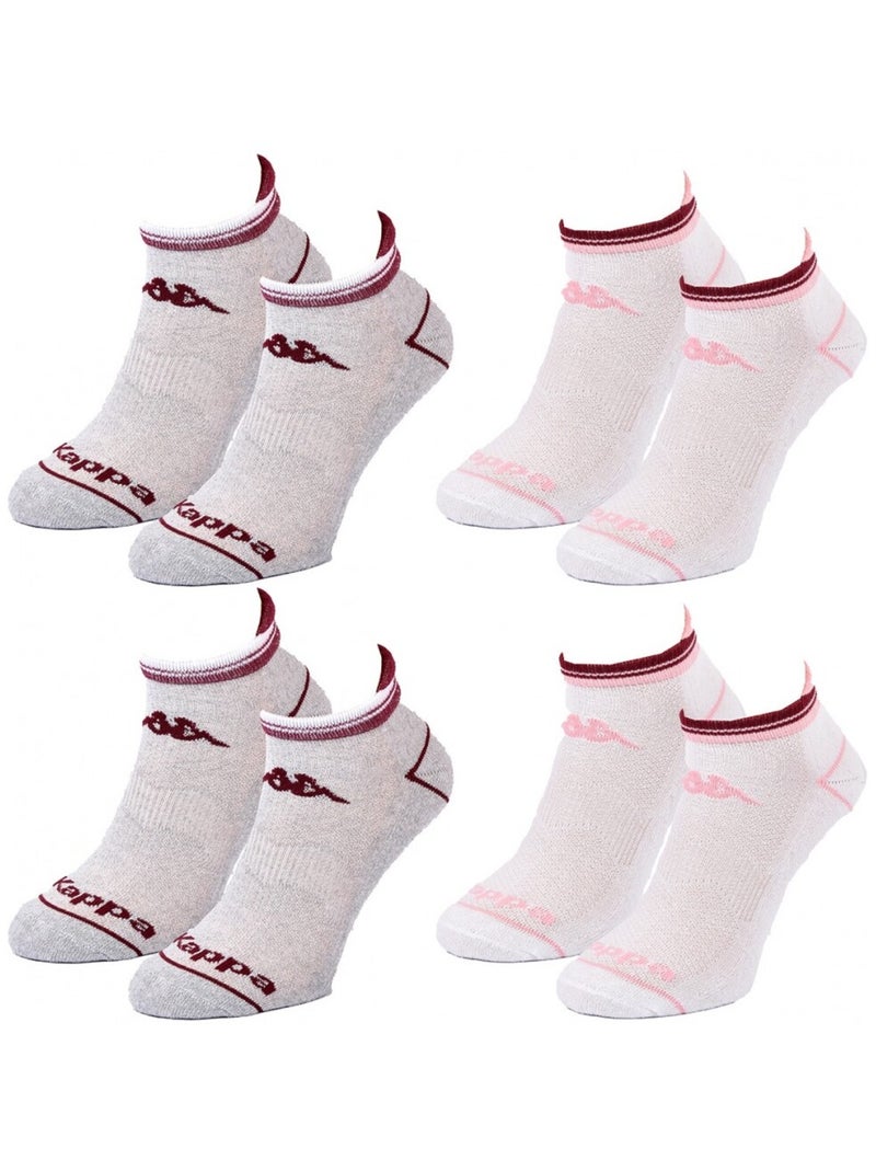 Calcetines Mujer SNEAKER KAPPA - Pack de 4 Gris blanco - Kiabi