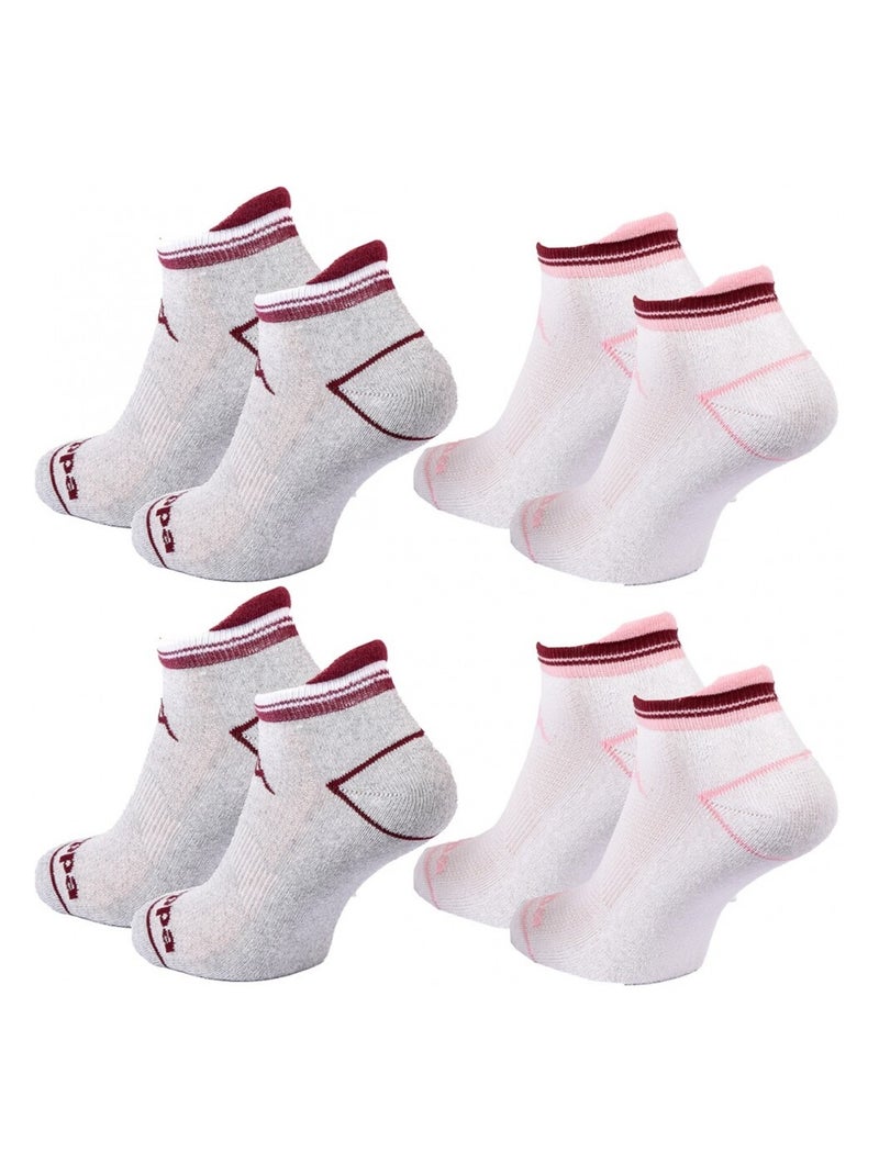 Calcetines Mujer SNEAKER KAPPA - Pack de 4 Gris blanco - Kiabi