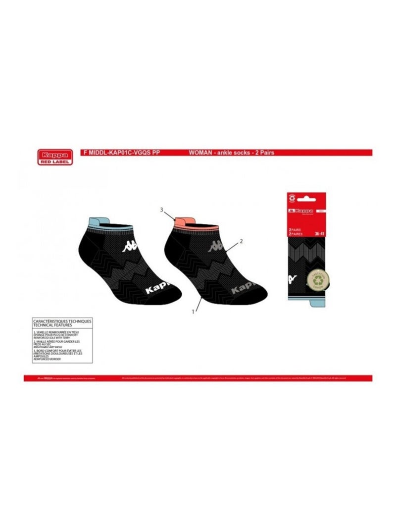 Calcetines Mujer SNEAKER KAPPA - Pack de 4 Negro - Kiabi