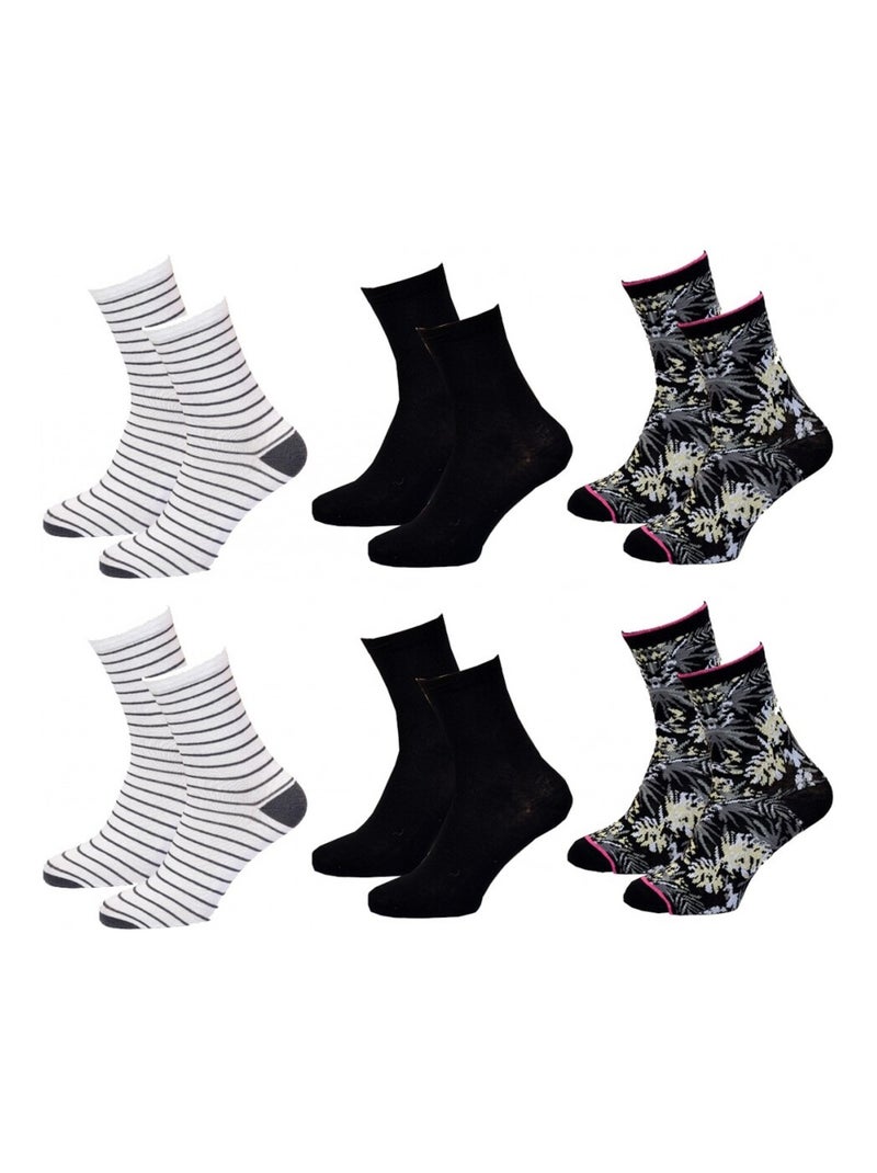 Calcetines mujer TWINDAY - Pack de 8 Negro Multicolor Negro - Kiabi