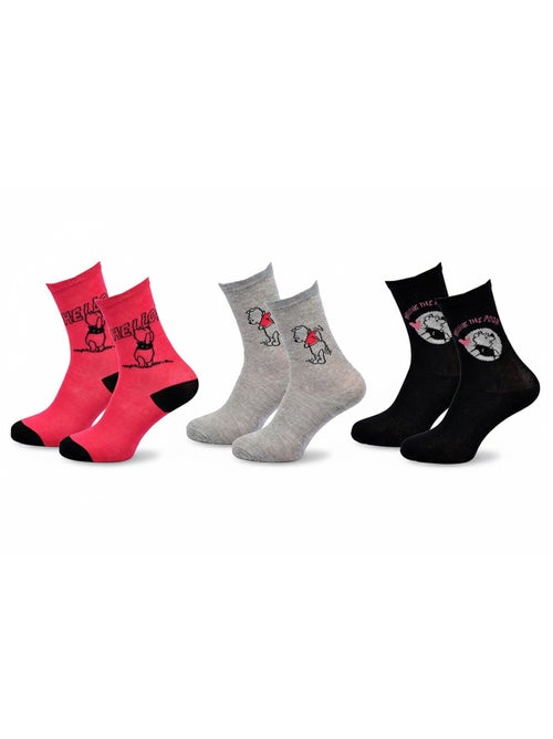 Calcetines Mujer Winnie the Pooh DISNEY Pack de 3 Pares - Kiabi Calcetines Mujer Winnie the Pooh DISNEY Pack de 3 Pares - Kiabi