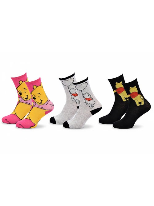 Calcetines Mujer Winnie the Pooh DISNEY Pack de 3 Pares - Kiabi Calcetines Mujer Winnie the Pooh DISNEY Pack de 3 Pares - Kiabi