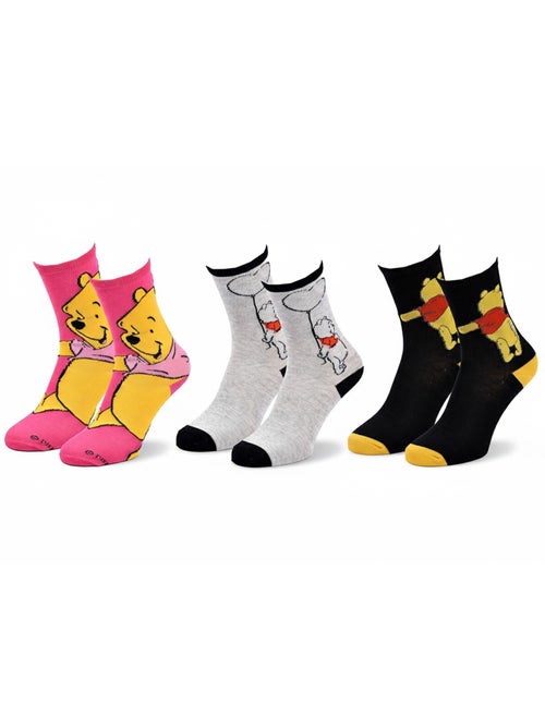 Calcetines Mujer Winnie the Pooh DISNEY Pack de 3 Pares - Kiabi Calcetines Mujer Winnie the Pooh DISNEY Pack de 3 Pares - Kiabi