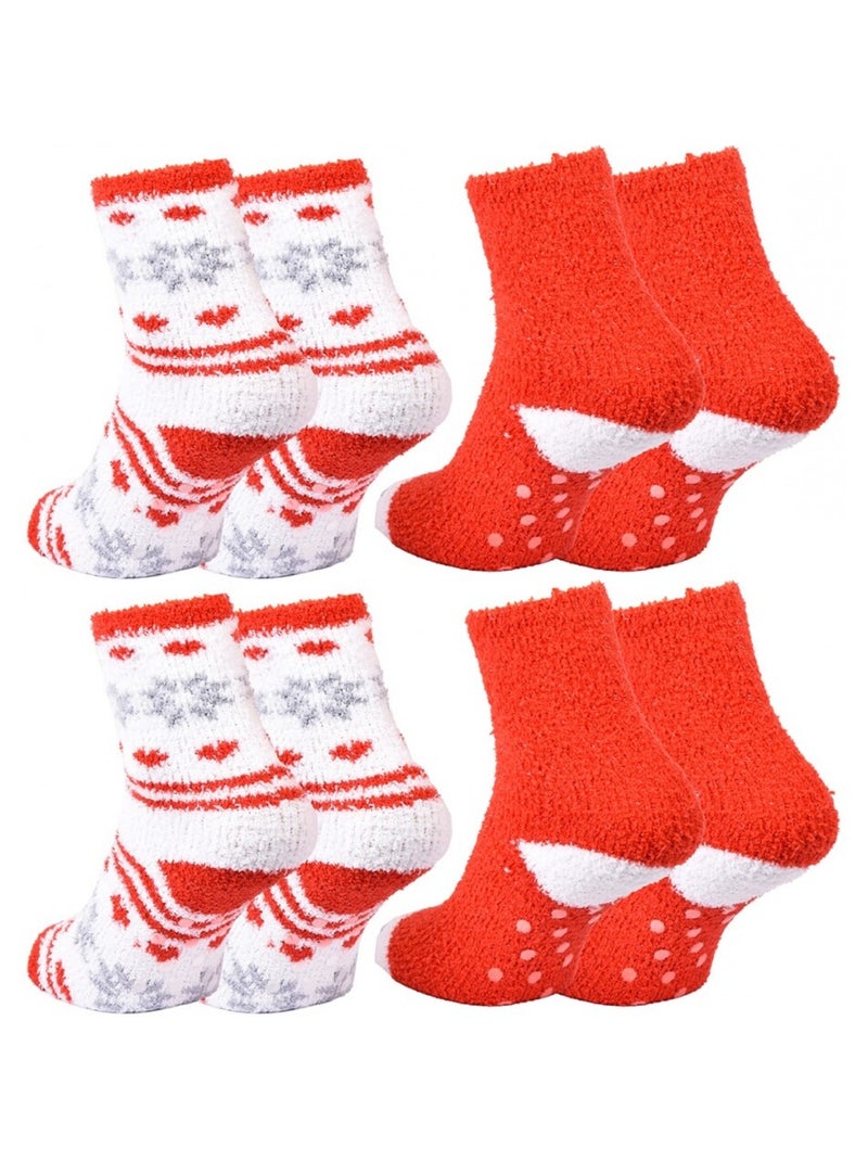 Calcetines Mujer WINTER SOCKS - Pack de 4 Blanco Rojo Gris - Kiabi
