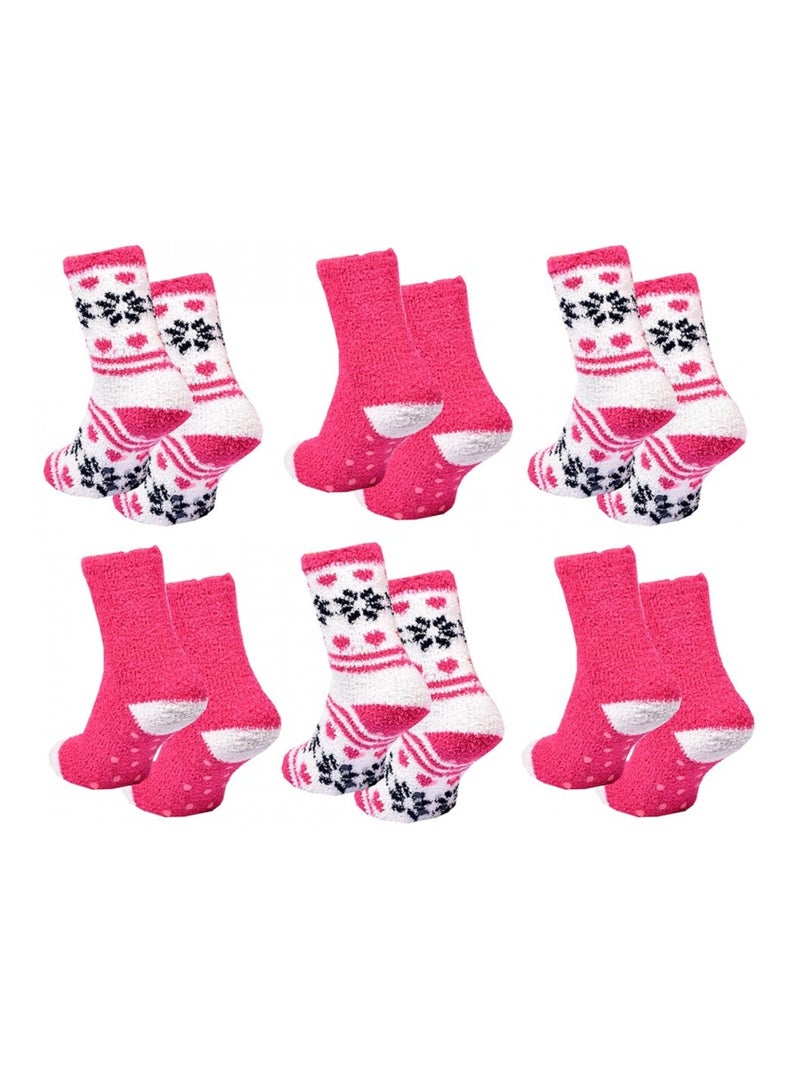 Calcetines Mujer WINTER SOCKS - Pack de 6 Blanco / Rosa / Beige - Kiabi