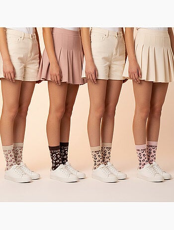 Calcetines niña lentejuelas mensaje humor ozabi pack de 8 pares
