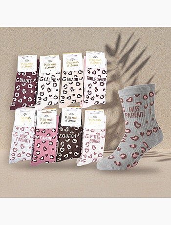 Calcetines niña lentejuelas mensaje humor ozabi pack de 8 pares
