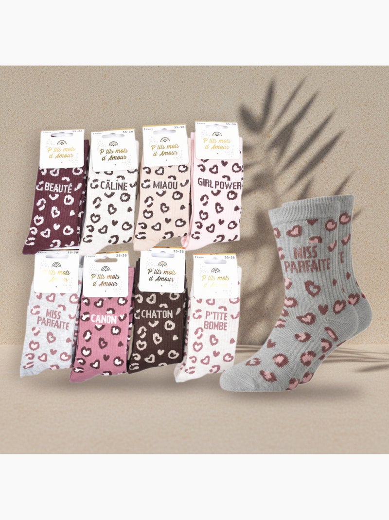 Calcetines niña lentejuelas mensaje humor ozabi pack de 8 pares Rosa/Multicolor - Kiabi