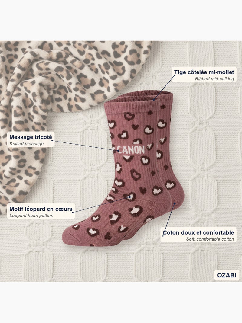 Calcetines niña lentejuelas mensaje humor ozabi pack de 8 pares Rosa/Multicolor - Kiabi