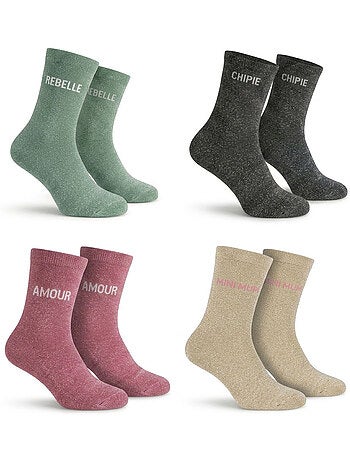 Calcetines Niña Lentejuelas Mensaje Humor OZABI Pack de 8 Pares