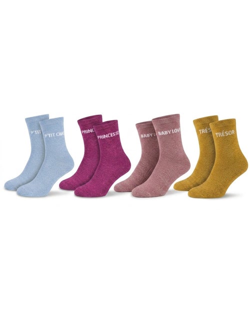 Calcetines Niña Lentejuelas Mensaje Humor OZABI Pack de 8 Pares - Kiabi Calcetines Niña Lentejuelas Mensaje Humor OZABI Pack de 8 Pares - Kiabi