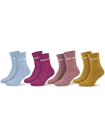 Calcetines niña lentejuelas mensaje humorístico OZABI pack 4 pares